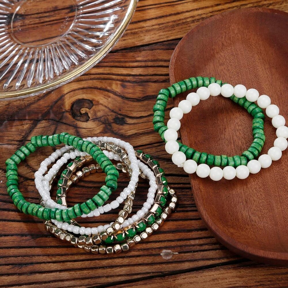 Bohemian Beads Stretch Stackable Bangle Bracelet … - image 3